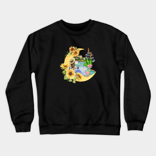 Calming Pond Crewneck Sweatshirt by AO Apparel